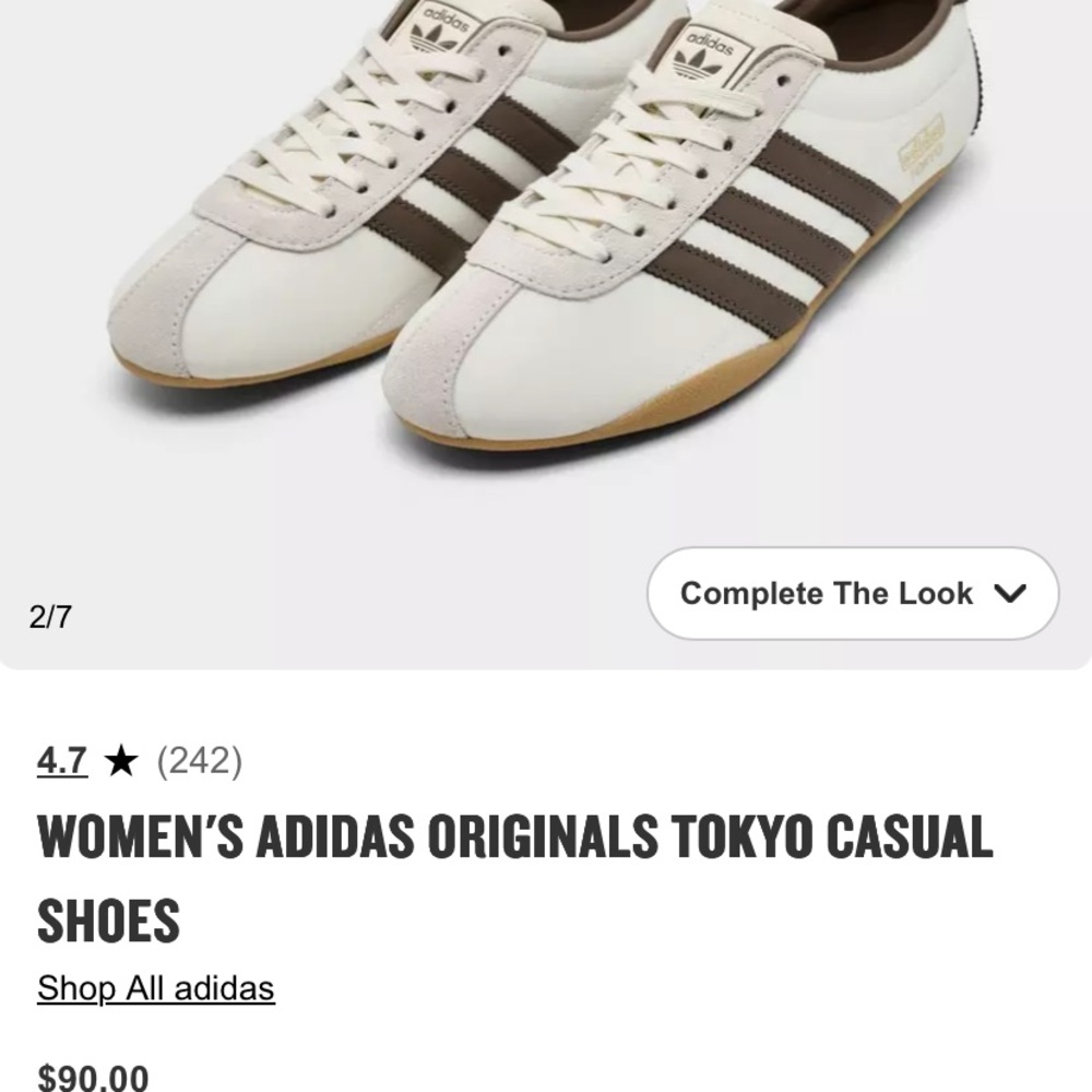 adidas Women’s Cream and Brown Retro Low-Top Sneakers - Picture 3 of 4